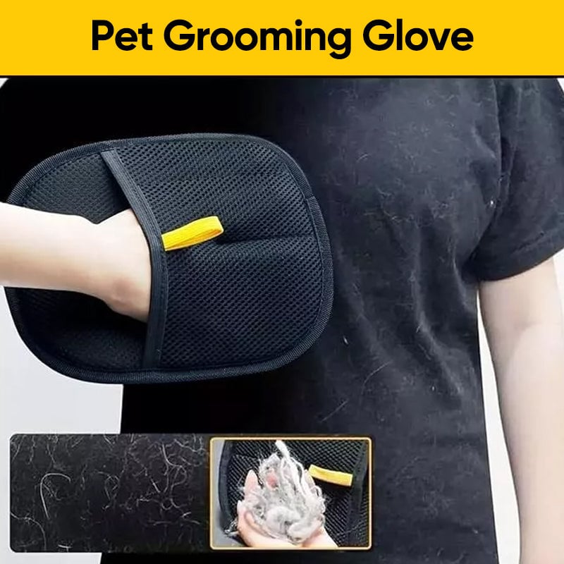 Pet Grooming & Deshedding Glove – Gentle Hair Removal for Dogs & Cats, Adjustable Fit, Easy to Clean
