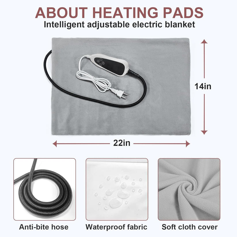 Waterproof Dog Heating Pad (28x18in) – Smart Thermostat & Paw Print Design – Heated Pet Mat for Puppies, Whelping & Older Dogs