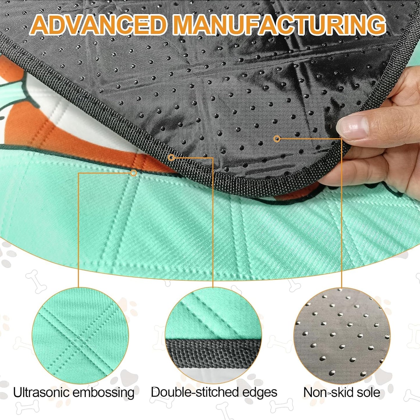 4-Pack Washable Dog Pee Pads (35x22in) – Reusable, Leak-Resistant & Absorbent Puppy Training Mats with Non-Slip Base – Blue